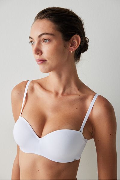 Penti Λευκό Αντζελίνα Στράπλες Underwire Push Up σουτιέν