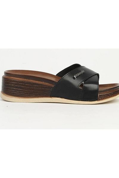 Pierre Cardin Pct-7423 Women's Wedge Sole Cross Band Slippers