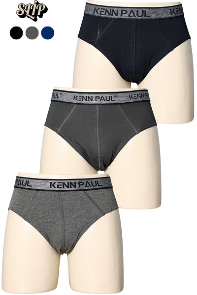 Kennpaul 3 Pack Men's Plain Cotton Dark Color Boxers |   Slip Boxer