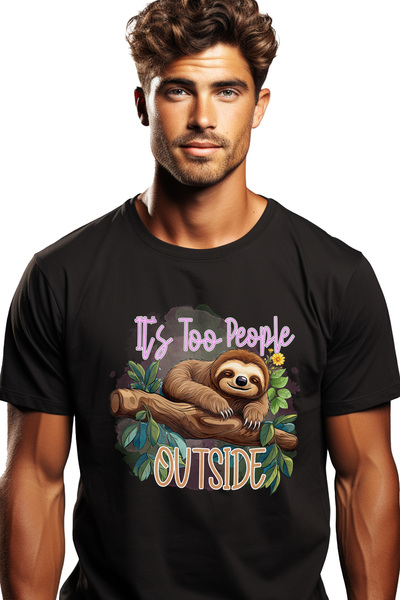 StoryGift Romania Tricou Barbati Cu Animalul Sloth/lenes Cu Mesajul "it's Too...