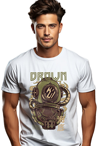 StoryGift Romania Men's T-shirt With Portrait Silhouette Man In A Diving Suit...