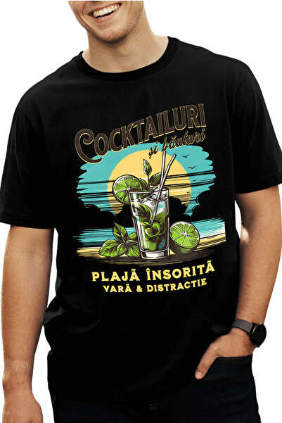 StoryGift Romania Tricou Barbati Cocktailuri Si Bauturi. Plaja Insorita Cu Im...