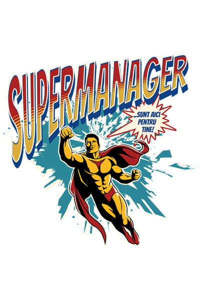 StoryGift Romania Sticker Eticheta 40CM Super Manager SuperErou Sunt Aici Pen...