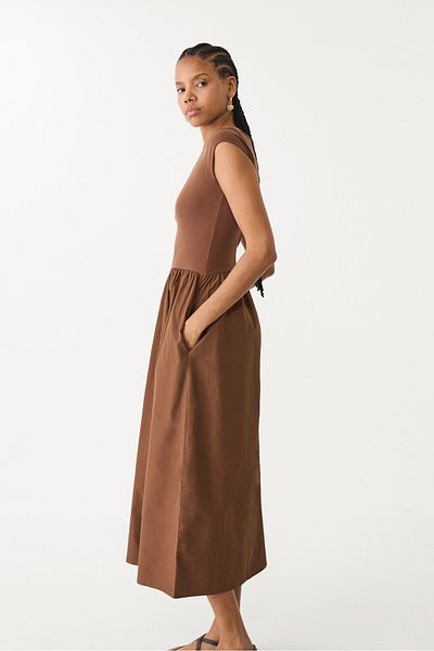 Stradivarius Contrasting midi dress