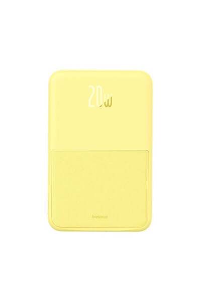 Baseus External Battery, Baseus, Magnetic, USB-C, 5000mAh, 20W, Cable Type-C, 3A, 30cm, Magnetic, Yellow