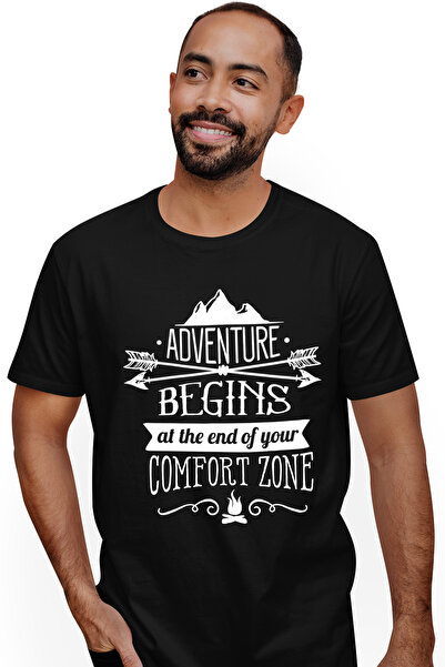 StoryGift Romania Tricou Barbati Cu Mesajul "adventure Begins At The End Of Y...