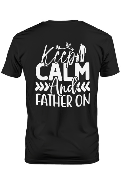 StoryGift Romania Tricou bărbătesc cu textul în engleză „keep Calm And Father...