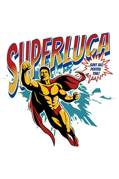 StoryGift Romania Sticker Adeziv 90CM Super Luca, SuperErou Sunt Aici Pentru ...