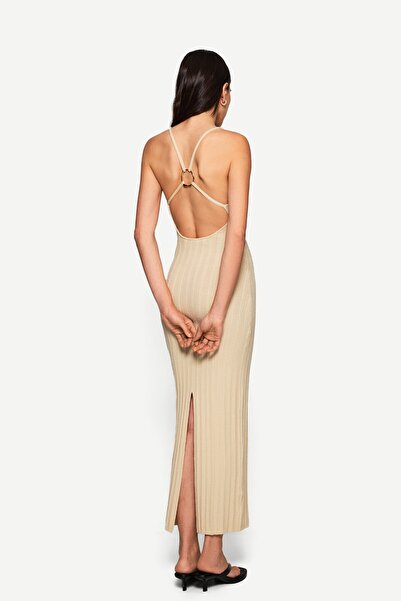Bershka Strappy Midi Dress With Ring Detail