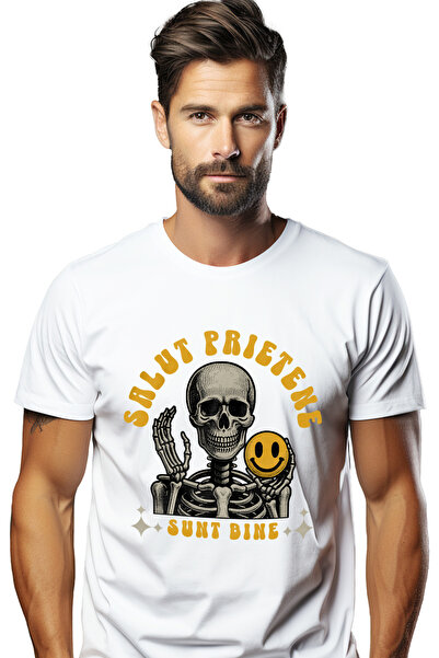 StoryGift Romania Tricou Barbati Corp Schelete Salut Prietene. Sunt Bine Cu I...