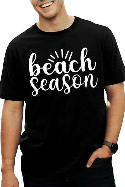 StoryGift Romania Men's T-Shirt For Summer Lovers With The Message "Beach Season" - Beach Season Stg