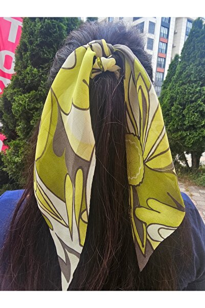Elvinege Aksesuar Ελαστική αγκράφα από σιφόν με ουρά - Πράσινη αγκράφα από σι...