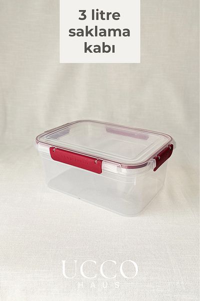 UCCO Leakproof Storage Container with Lock – 3 Liter Sealed Food Container, Microwave and Dishwasher Safe