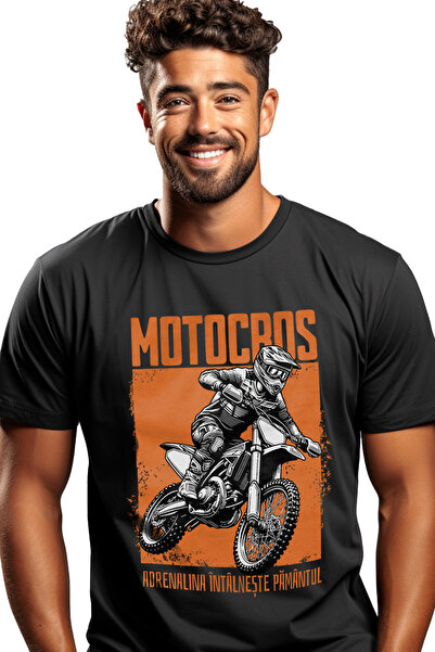 StoryGift Romania Tricou Barbati Barbat Pe Motocros, Iubitorii De Adrenalina ...