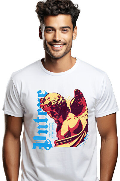 StoryGift Romania Tricou Barbati Putere, Inger Cu Imprimeu Pe Fata, 100% Bumb...