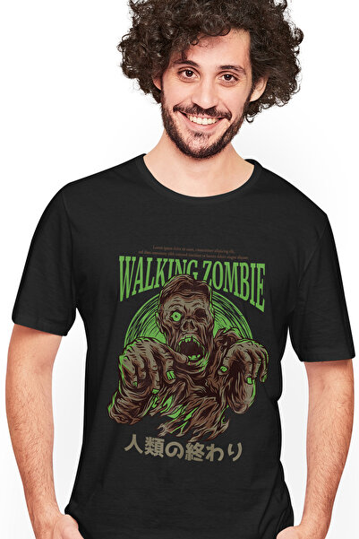 StoryGift Romania Tricou Barbati Cu Portret Zombie Horror, Text In Engleza Wa...