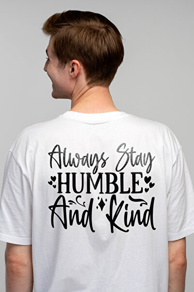 StoryGift Romania Tricou Barbati Cu Inimioare Si Textul "stai Mereu Modest Si...