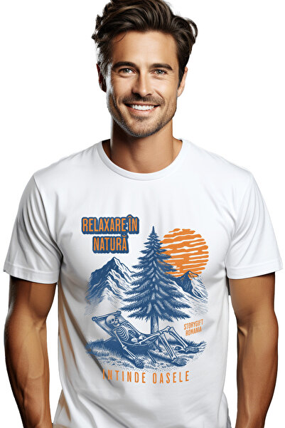 StoryGift Romania Tricou Barbati Relaxare În Natura Indinde Oasele Padure Nat...