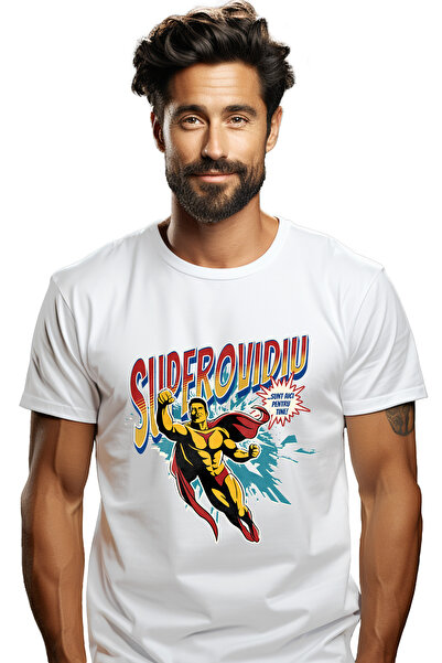 StoryGift Romania Tricou Barbati Super Ovidiu, Supererou Sunt Aici Pentru Tin...