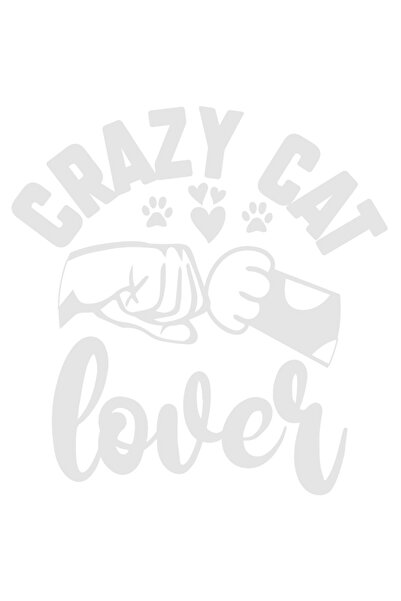StoryGift Romania Sticker Adeziv 20CM Exterior cu un stapan care isi saluta pisica si mesajul "Crazy cat lover"