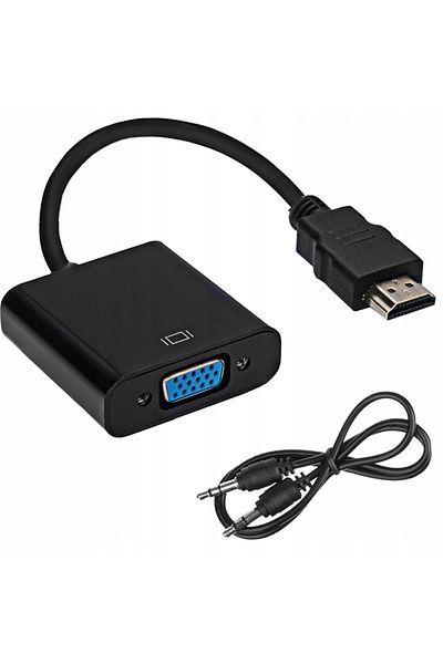 zola HDMI-VGA adapter cable, JACK - JACK cable, 3.5 mm, built-in HDCP system, cable length 15 cm