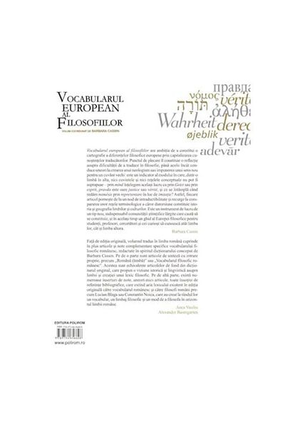 Polirom The European Vocabulary of Philosophies, Barbara Cassin