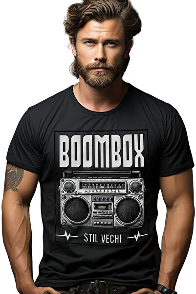 StoryGift Romania Tricou Barbati Casetofin Vintige Text Boombox. Stil Vechi C...
