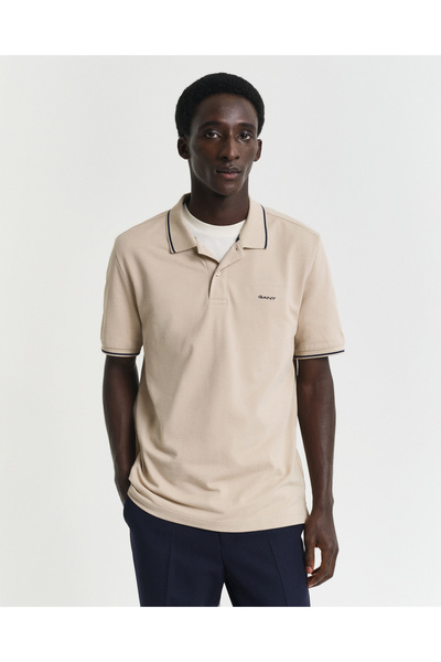 Gant Erkek Bej Regular Fit Polo