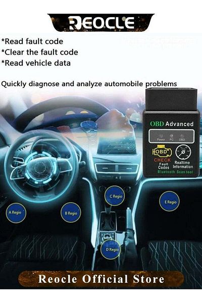 REOCLE Car OBD2 Scanner Engine Fault Scanner Automobile Fault Detector CAN Diagnostic Scan Tool