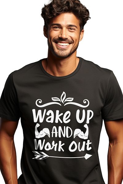 StoryGift Romania Men's T-shirt with a message that urges you to wake up and train by performing STG exercise