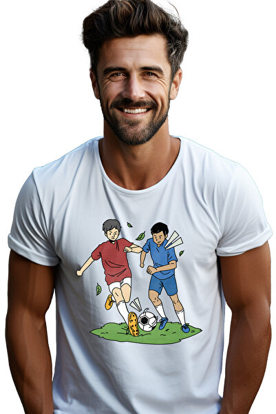StoryGift Romania Tricou Barbati Cu Copii, Football, Minge, Iubitori De Sport...