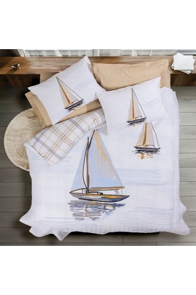 Cotton Box Set pat 4 anotimpuri bumbac 100% ranforce,1 persoana, Wind Beige