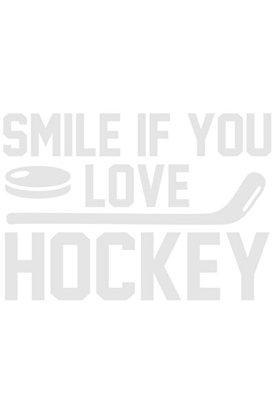StoryGift Romania Sticker Adeziv 20CM Exterior cu mesajul "Smile if you love hockey" - zambeste daca iubesti hoc
