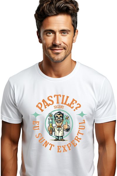 StoryGift Romania Tricou Barbati Barbst Docot In Laborator Cu Pastile Text Haios Pastile Sigur Sunt Expert C Stg