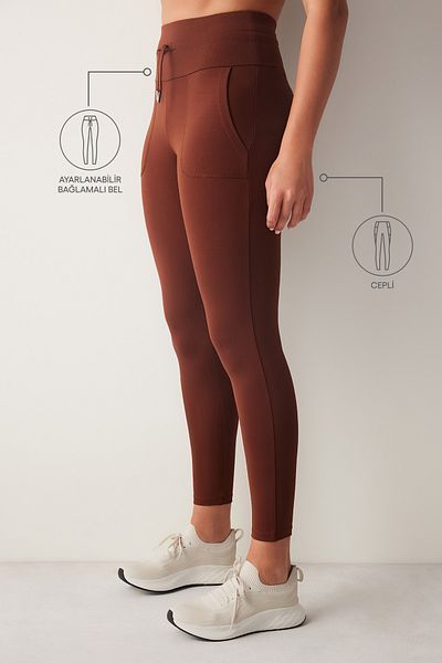 Penti Καφέ Comfort ψηλόμεσο κολάν με λεπτομέρεια μέχρι τον αστράγαλο