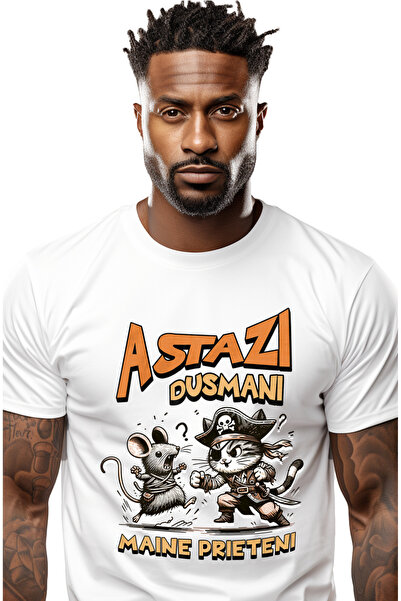StoryGift Romania Tricou Barbati Pisica Si Soricel Text Astazi Dusmani Maine ...