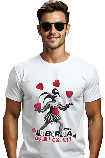 StoryGift Romania Tricou Barbati Clovn Buson Text Iubirea Este Genul Comediei...