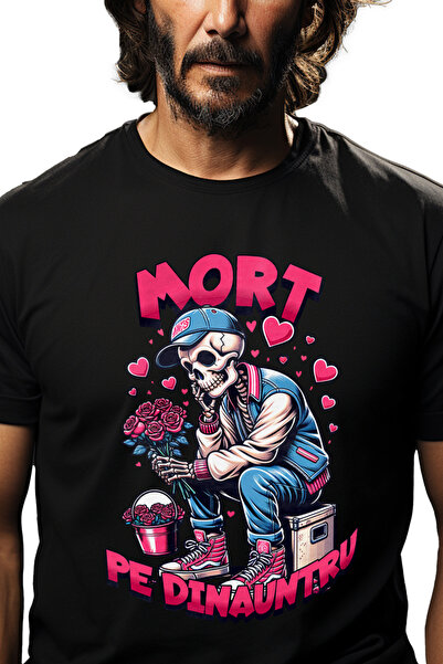 StoryGift Romania Tricou Barbati Schelete Uman Trist Inima Franta De Valentin...