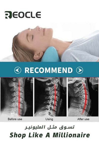 REOCLE Neck Shoulder Stretcher Cervical Traction Device Hump Corrector Spine Alignment Chiropractic Pillow