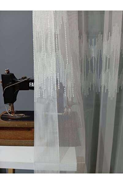 Taç Farbateks Planting Crown Lavinia Model 1E2Kat Pleated Wrinkle-Free Ironing Tulle Curtain