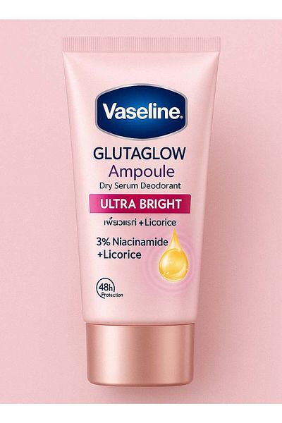 Vaseline GlutaGlow Ultra Bright Deodorant Serum for Dark Underarms – With Licorice & Niacinamide,