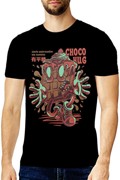 StoryGift Romania Tricou Barbati Cu Tableta De Ciocolata Cu Chip Zambitor, Te...