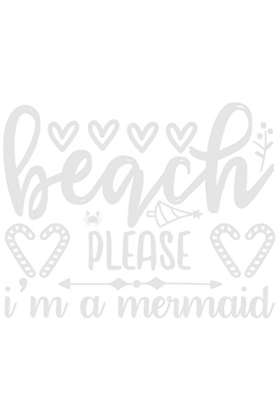 StoryGift Romania Sticker Adeziv 20CM Exterior cu inimioare si mesajul "Beach, please, I'm a siren" - sirena pla