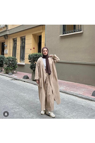 Motto Collection Bej Keten Kaftan