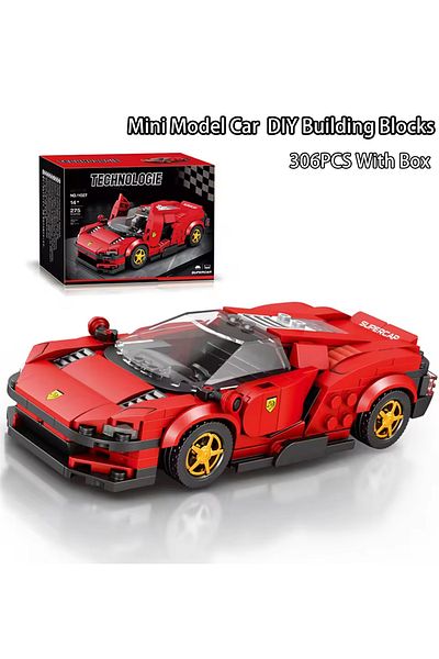 AMAZINGBLOKS 306pcs With Box Super Sport Car Building Blocks City Speed Champion Vehicle Diecasts Metal Car Model