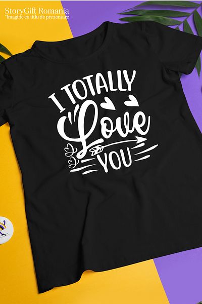 StoryGift Romania Men's T-Shirt With Hearts For Lovers With Message In English - Valentine's Day With I Stg