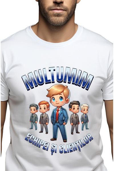 StoryGift Romania Tricou Barbati Multumim Echipei Si Clientilor, Afacere, Ant...