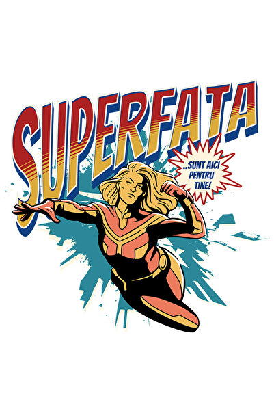 StoryGift Romania Sticker Eticheta 40CM Super Fata, SuperErou Sunt Aici Pentr...
