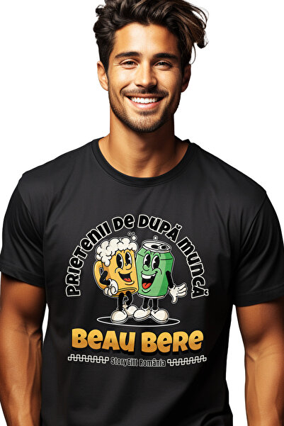 StoryGift Romania Tricou Barbati Prietenii De Dupa Munca Beau Bere Iubire Rel...