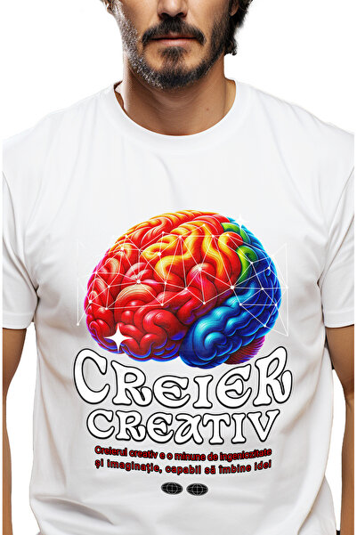 StoryGift Romania Tricou Barbati Creier Creativ Inteligenta Geniu Minte Minun...